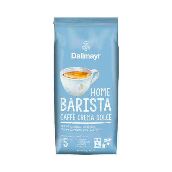 Dallmayr Home Barista Caffè Crema Dolce, Ganze Bohne 1 Kilogramm Packung